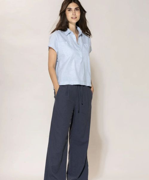 Blue Sportswear Lisbeth Kort Skjorte Lin Heaven Melange
