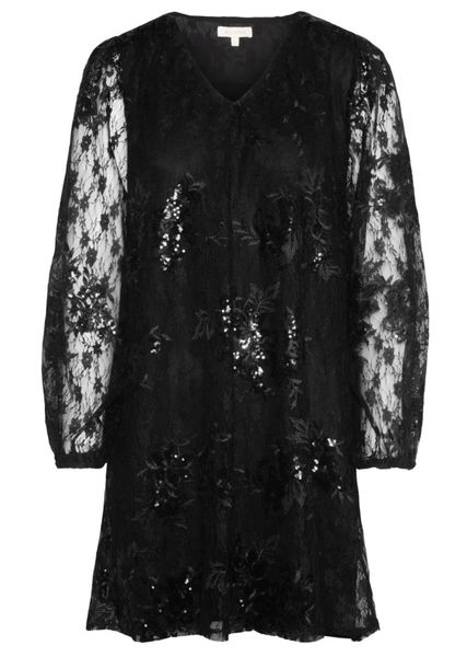 RAH Lace Sequin Dress V-neck Svart