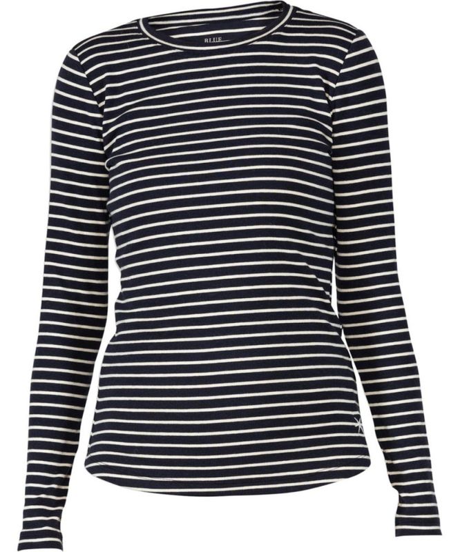 Blue Sportswear Ditte Striped LS Rib Tee New Navy W Cream 