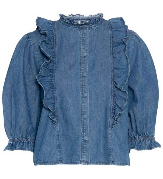 RAH Denim Top Ruffle