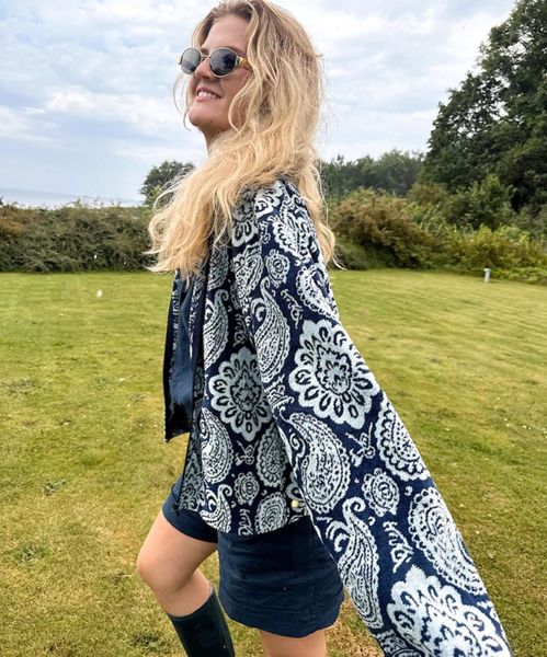 RAH Printed Short Jacket Blå